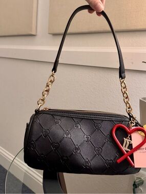 Juicy Couture Women's Black Heart-Embossed Hand Bag